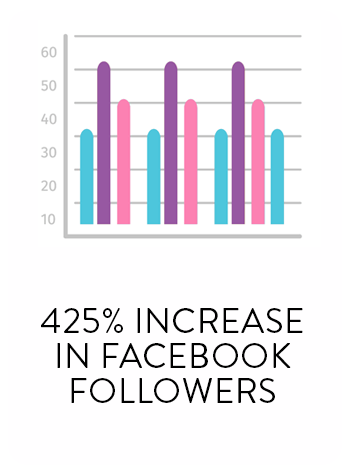 Growth in Facebook followers stat.